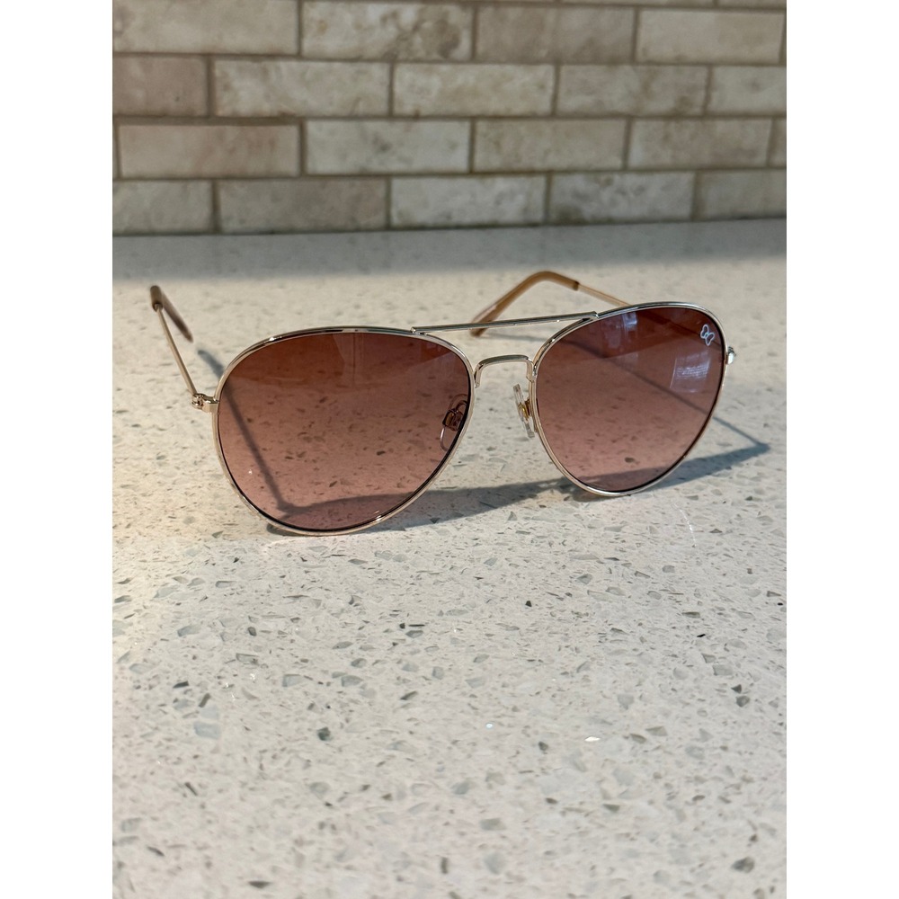 Disney Aviator Sunglasses Rose Gold Gradient Brown Minnie Mouse FA-C093188SUN25